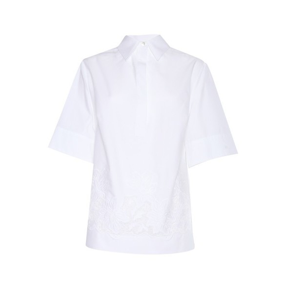 P.A.R.O.S.H. White Blouse With Floral Embroidery And Relaxed Fit - NWT - Picture 1 of 3